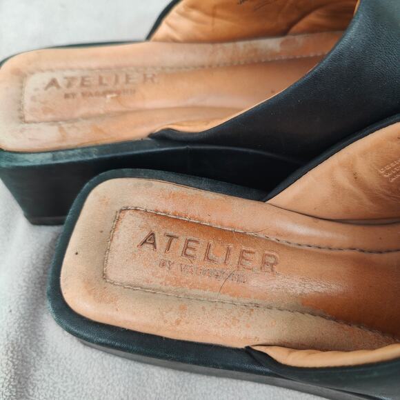 Vagabond Atelier Juno Sandals Womens 39 9 Black Leather Chunky Platform Slides - Picture 7 of 11